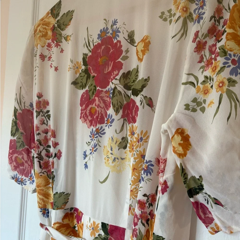 Reformation Floral V-Neck Mini Wrap Dress - Picture 3 of 6